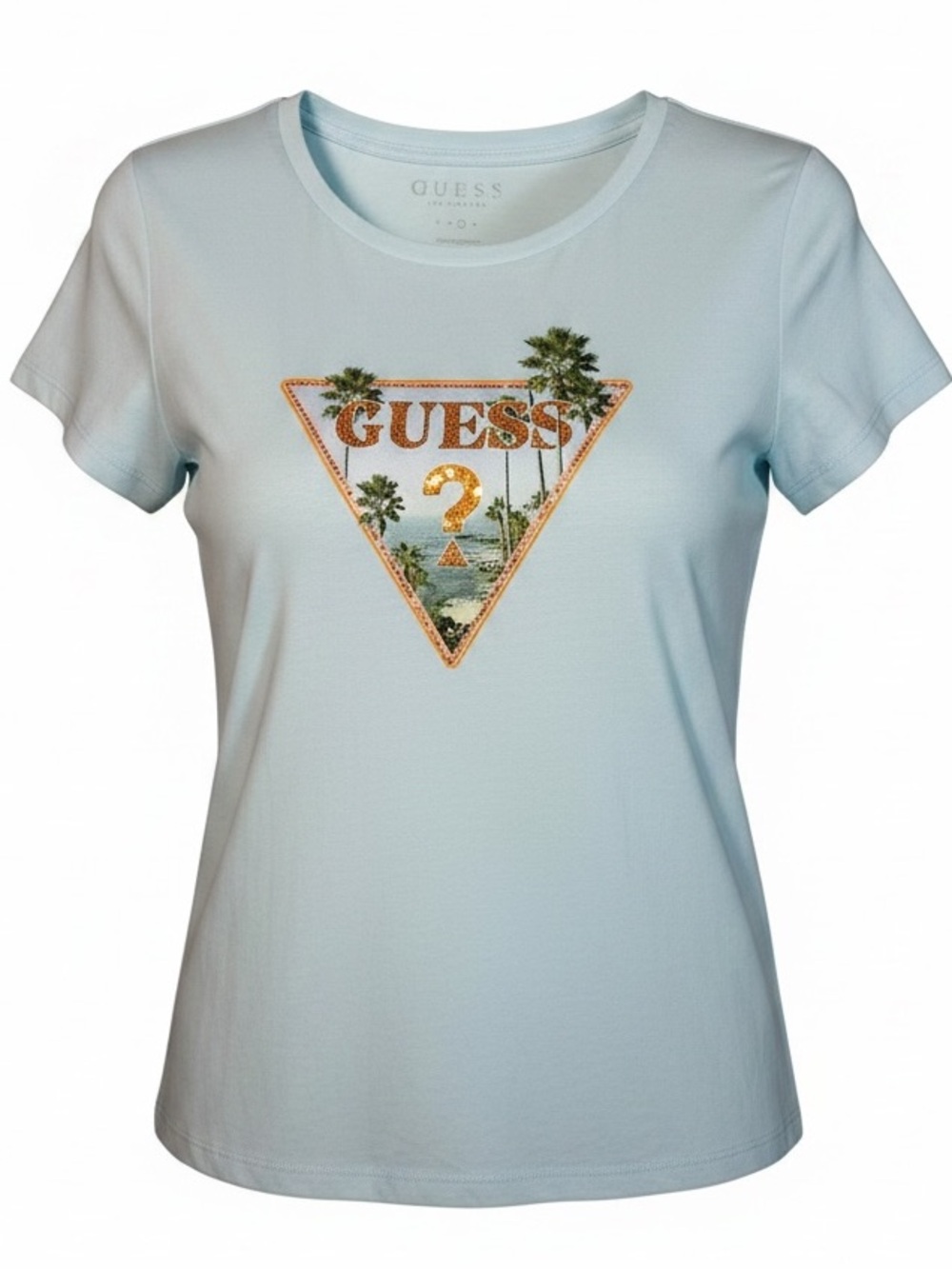 Guess NWT Women’s Resort Triangle Short Sleeve Crew Neck T-Shirt Size Large.